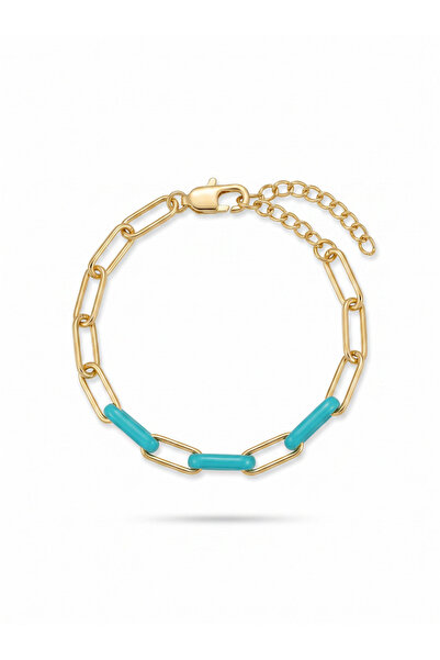 Rüzgar Alaz Turquoise Enamel Paperclip Bracelet