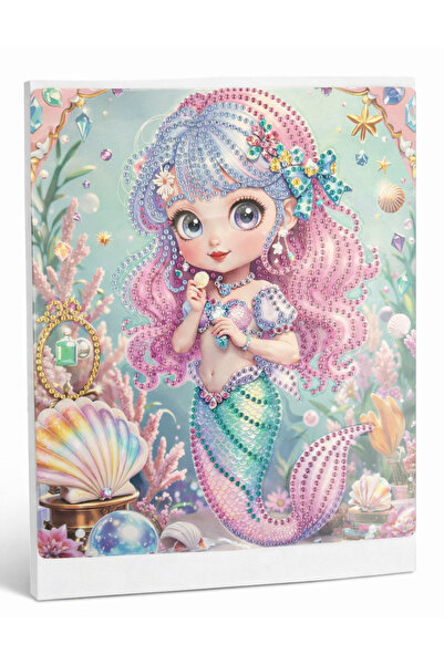 iğne izi Hı Stone 5D Elmas Taş İşleme Kiti Tablo 21x25 cm Mermaid Denizkızı D...