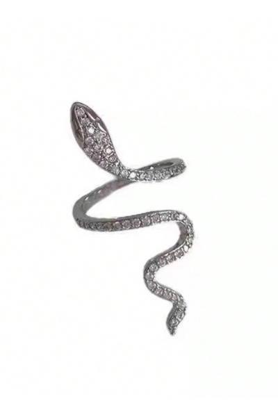 OEM Inel elegant cu piatră de zirconiu, model șarpe, aliaj, 1 buc