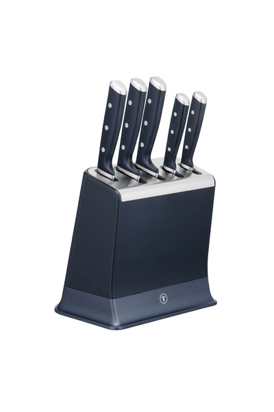 TEFAL Set de 5 cuțite și suport EverSharp Pro K297S644, oțel inoxidabil germa...