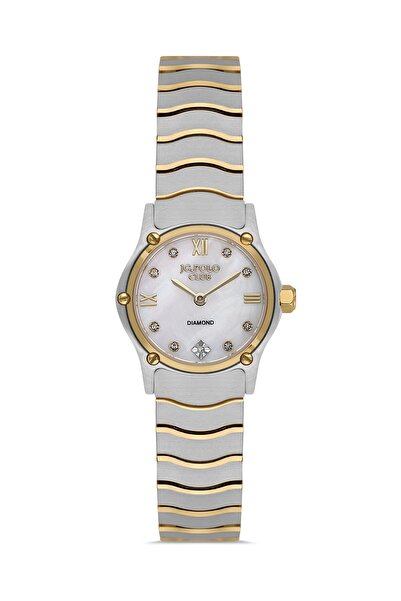 JG. Polo Club Women's Silver Gold Metal Cord Dial Stone Detailed Wristwatch 2...