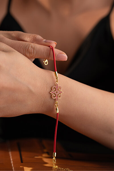 Silvano Jewelry 925 Ayar Gümüş Kırmızı İpli Şans Bileklik