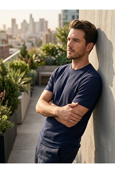 SÜVARİ Tricou cu model tip waffle, respirabil, cu croială standard