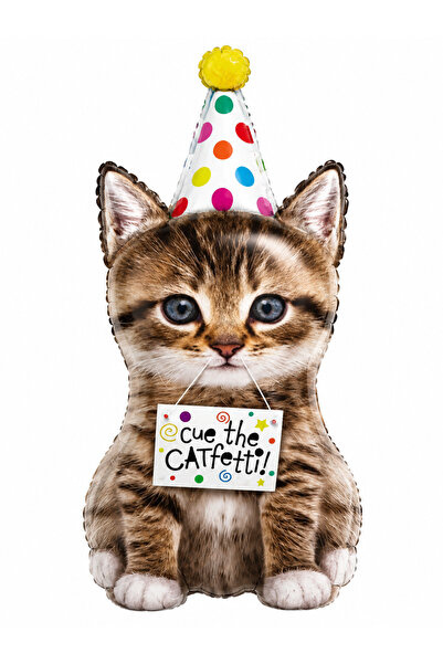 CAVAŞ sun hat Kitten Shaped Foil Balloon 36X69Cm – Birthday Party Decoration ...