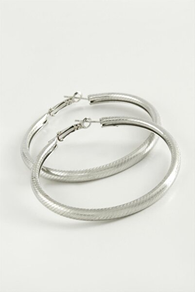 ZERO LAND Zengemtr Dotted Tube Hoop Earrings 4.5 (223400) Cm-Silver Color