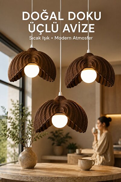 Oxyteez Organik Salon Plastik Ledli Sarkıt Avize Dekoratif Tavan Aydınlatması...