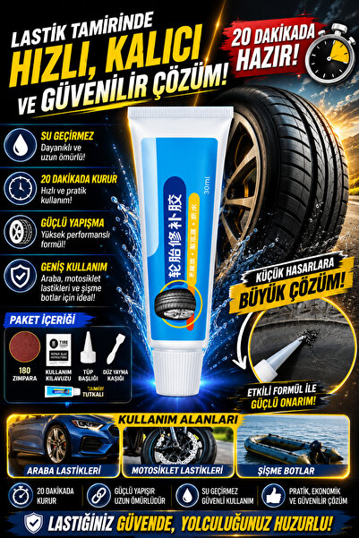 nelerbulurum Lastik Tamir Tutkalı 30 ML - Su Geçirmez Güçlü Yapıştırıcı | Ara...