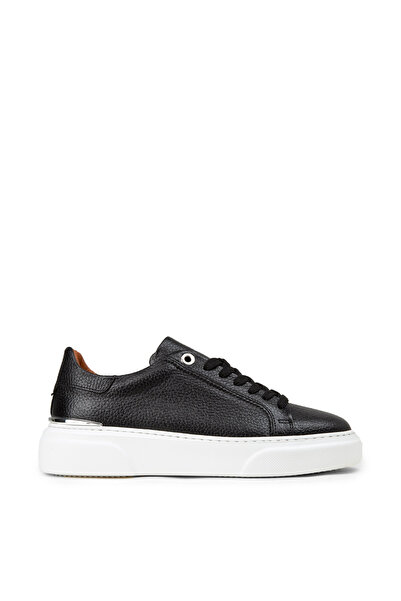 Deery Women's Black Genuine Leather Sneaker Shoes