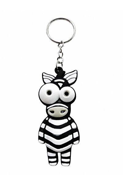 KAYLANIN DÜNYASI Sparkly-Eyed Zebra Keychain – Cute Zebra Figure Bag Ornament...