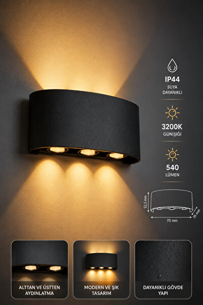 Noas 6 WATT 3'LÜ EFES APLİK GÜNIŞIĞI