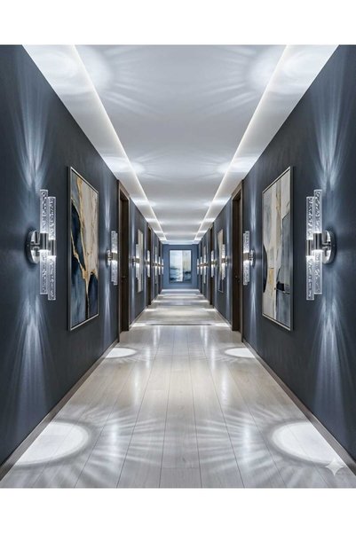 BACKHOME مصباح حائط LED بتصميم عصري من Bubbleflux Dubble مقاس 40 سم - مصباح حائط - فضي - كهربائي - LED أبيض