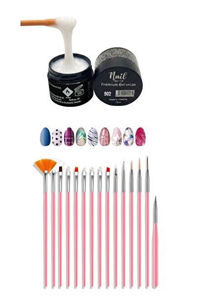 Nail Master Protez Tırnak Jeli 15ml + 15li Fırça Seti
