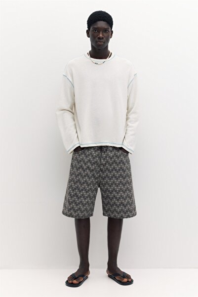 Pull & Bear Kareli denim bermuda