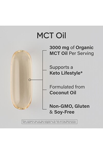 Sports Research Keto MCT Oil Capsules - 2 Month Supply | Keto Fuel for The Brain & Body | Derived from Non-GMO Coconuts (240 Softgels)