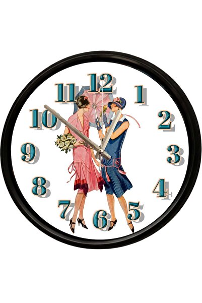 Caseras Vintage Elegance and Friendship Themed Decorative Wall Clock 28 cm Si...
