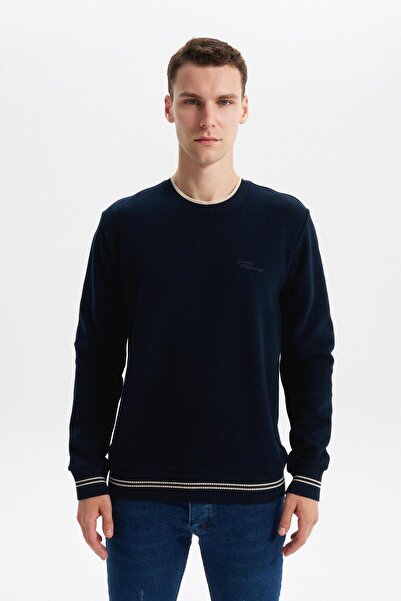 Arma Ar-Ma Men's Crew Neck Sweatshirt with Text Print, Pocketless, Knitted Fa...