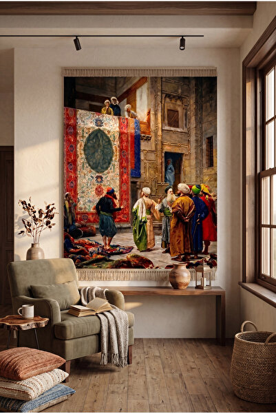 Thick Tasseled TAPESTRY with Carpet Merchant Pattern - The Carpet Merchant