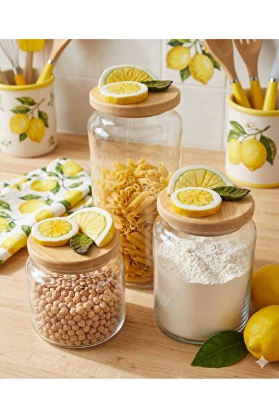 Kare Home Bambu Kapaklı Vakumlu 3lü Cam Kavanoz Seti (500 ml-800 ml-1300 ml) ...