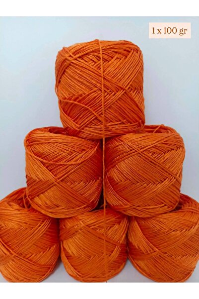 İPEK YÜN İPLİK DÜNYASI Bambu Koton Örgü İpi (Açık Kiremit Turuncu) 100gr