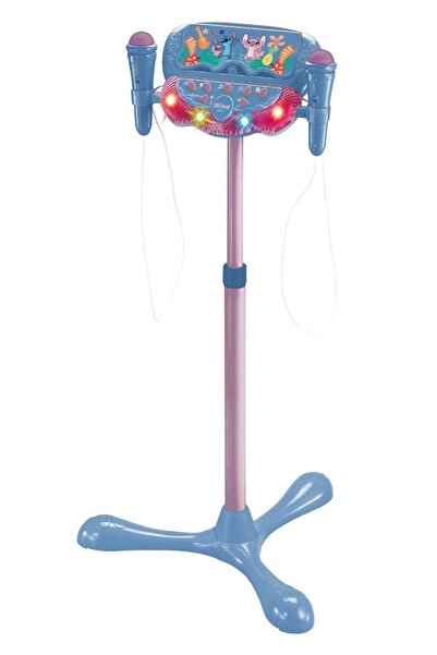 LEXIBOOK Stativ reglabil cu 2 microfoane, Stitch, efecte vocale, lumini si bl...