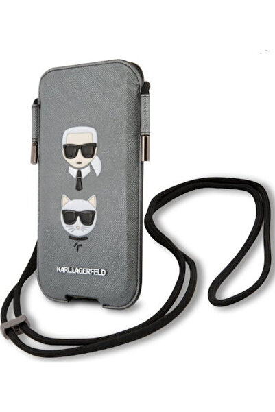 Karl Lagerfeld Saffiano Karl & Choupette Head S/M Κάλτσα & Θήκη Γκρι KLHCP12M...