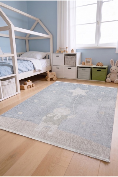 Naar Halı Minidream 2197A Mavi Yumuşak Dokulu Çocuk Halısı