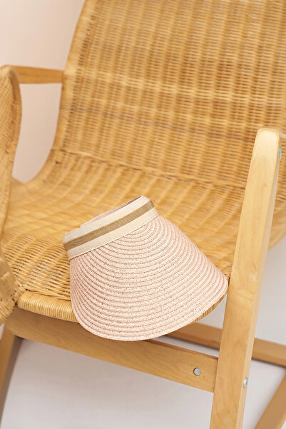 Madame Polo Visor Straw Hat - Powder