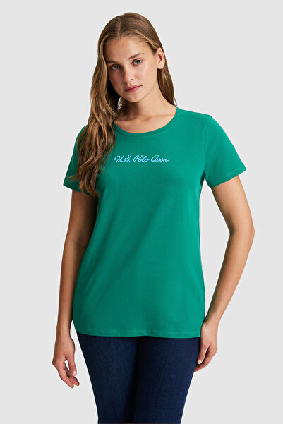 U.S. Polo Assn. Kadın Koyu Yeşil Basic Tişört 50323450-VR079
