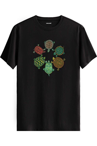 Colermi Nature Themed T-Shirt with Turtle Composition