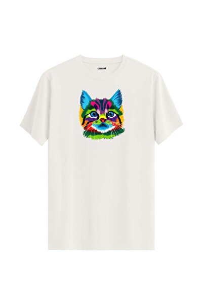 Colermi Colorful Misty Cat Printed T-Shirt