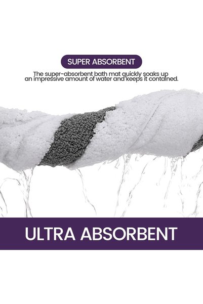 OEM Covoraș pentru baie antiderapant oval absorbant 44x76 cm alb