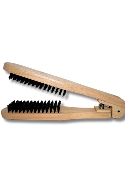 MAXDONA Ceramic Heat Resistant Hair Brush Wooden Handle Hairdressing Brush