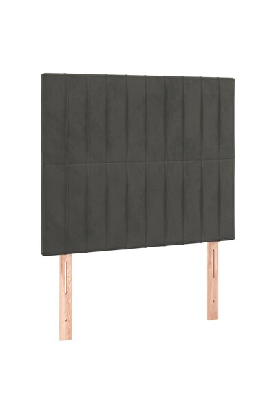 vidaxl Tăblie de pat gri închis 100x5x118/128 cm catifea