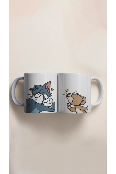 D&Y GAUDERY Double "Tom and Jerry" Printed Mug Cup Valentine's Day Special