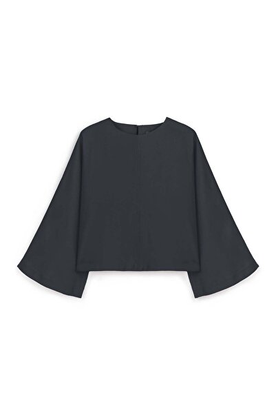 praye Podstavljena bluza od tencela, crna