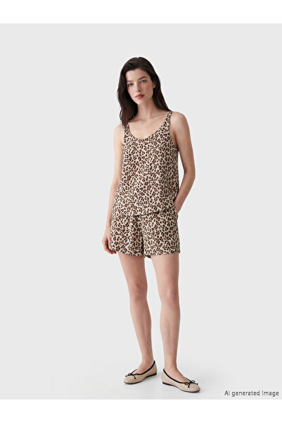 LC Waikiki Șorturi de damă cu imprimeu leopard