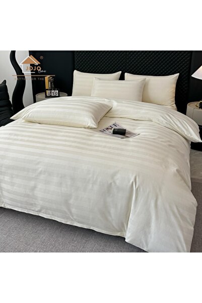 JOJO HOME Lenjerie de Pat 100% Bumbac, Damasc Deluxe Hotelier, 6 Piese, Cearc...