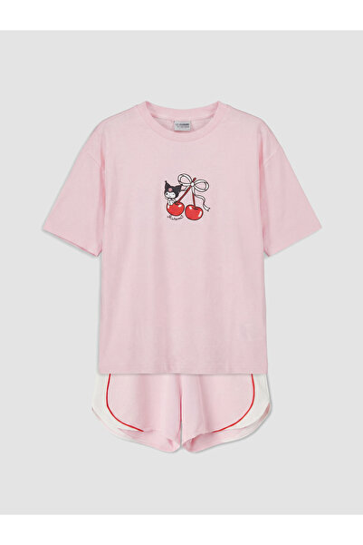 LC Waikiki Set de pantaloni scurți pentru fete cu imprimeu Kuromi