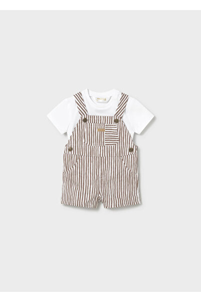 MAYORAL Baby Boy Denim Short Jumpsuit T-Shirt Set 1623