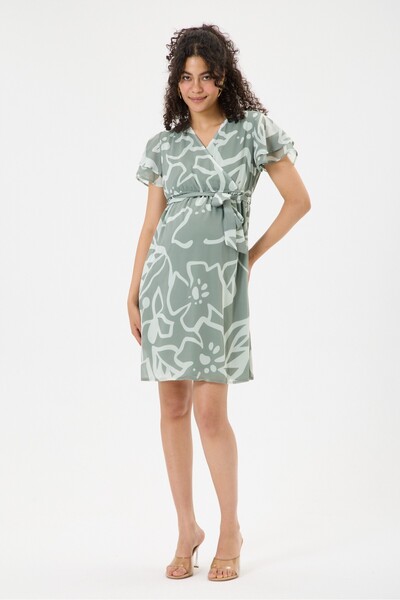 Işşıl E0055-Double Breasted Collar Breastfeeding Detail Maternity Wear Mini C...