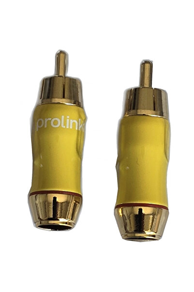 Prolink 24K Altın Kaplama Metal RCA Konnektör Fiş 2'li Set (1 Çift Lale Jak)