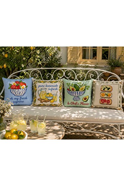 PİKKO HOME Brunch Time 4-Piece Digital Print Polyester Dresser Cover Set (Kr)
