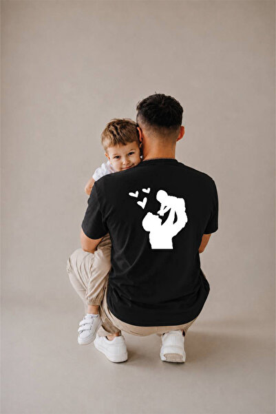 genosha Father's Day Gift, Father-Child Combination, 100% Cotton Oversize T-S...