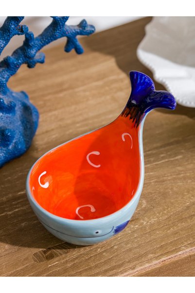 LC Waikiki Lcw Home Ceramic Snack Bowl with Mixed Whale Figures 11 cm