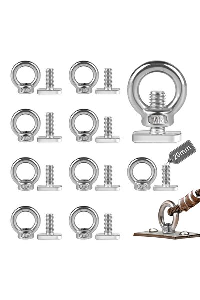 OEM Piulițe inelare cu ochi din oțel inoxidabil M8, M8x20mm, pachet de 10 – A...