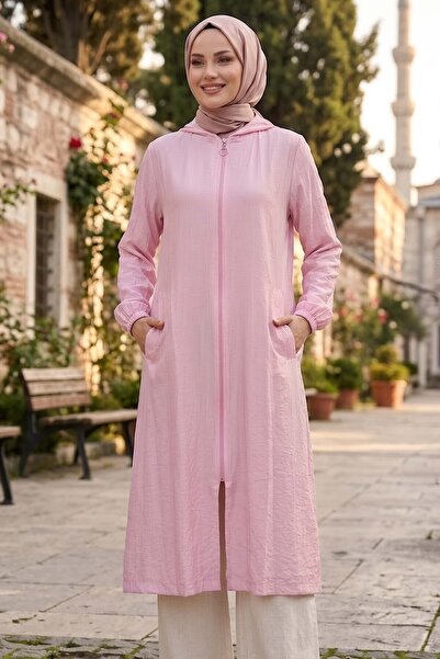 TOFİSA Fermuarlı Cepli Kap Pembe - 28480-PEMBE