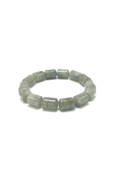 YILDIZ DOĞAL TAŞ Certified Labradorite Cylinder Cut Natural Stone Bracelet