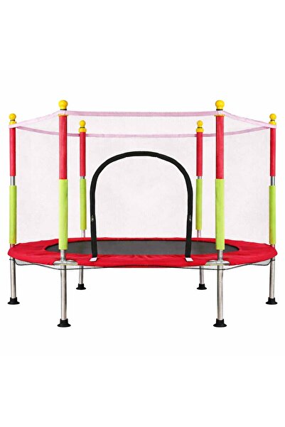 Bebeluc Children's garden trampoline with net, 140 cm, red