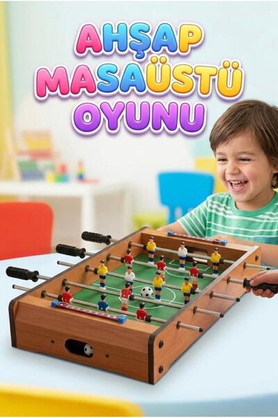 Tıfıl Toys Ahşap Masaüstü Futbol Oyunu 4 kollu Taşınabilir World Cup Heyecan ...