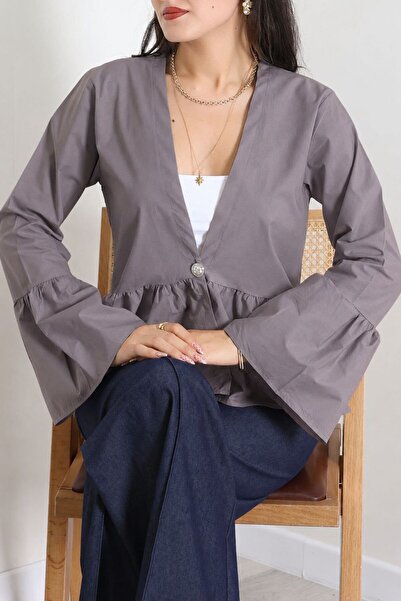 GOOD&DESS Poplin Buttoned Shirt Jacket